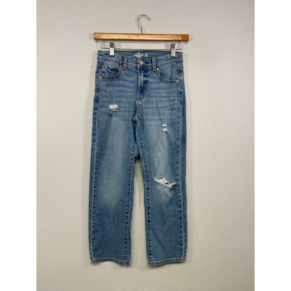 Distressed Casual Jordache‎ Girls Size 10 Blue Straight Leg Ripped Denim Jeans